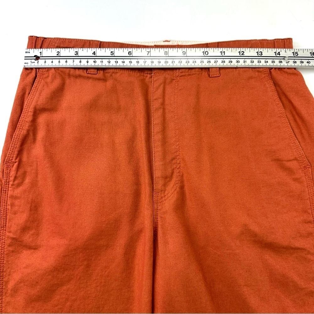 Uniqlo LINEN COTTON TAPERED womens PANTS terracotta orange 28-29 - Picture 5 of 13